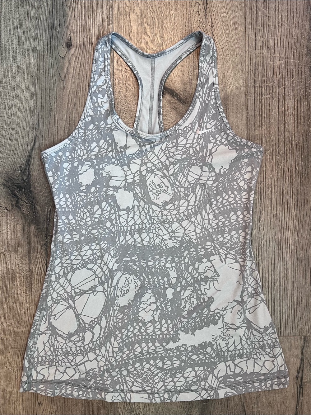 Women’s Nike Grey Patterned Racerback Tank Top - medium